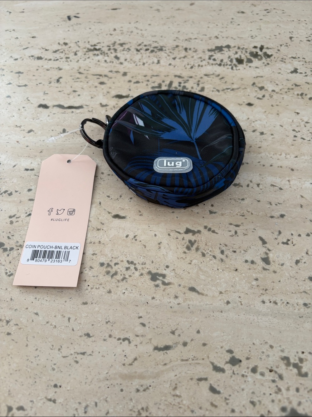 Lug Circle Pouch Botanical Black